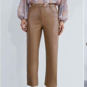 Aritzia Vegan Leather Melina Cropped Pants (New)